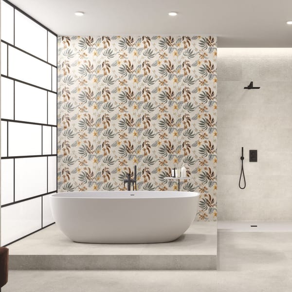Amenajare baie decor Tropical Off White