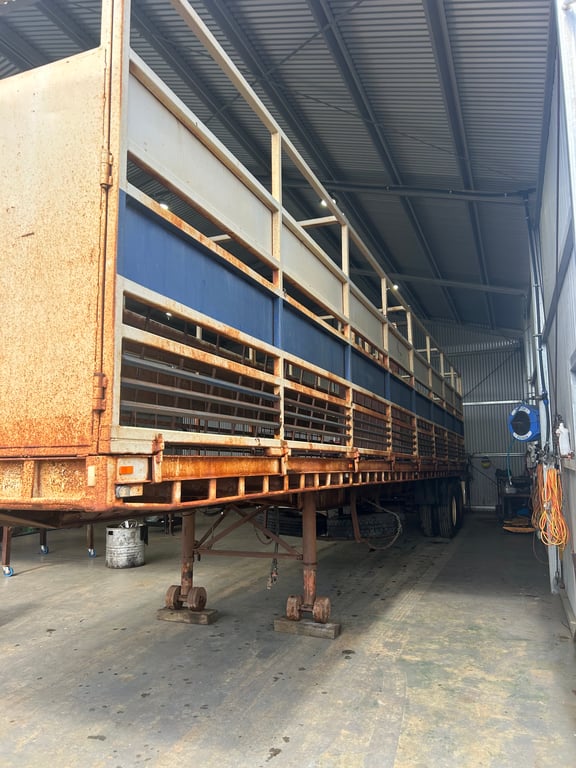 Livestock trailer before restoration