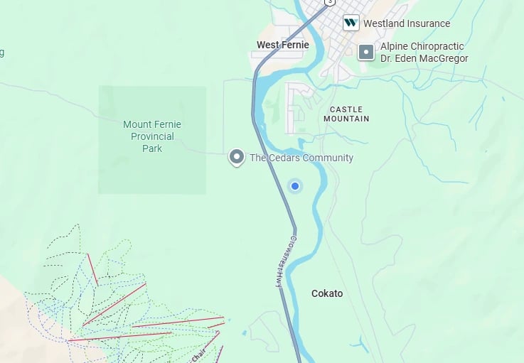 Pickup location in West Fernie