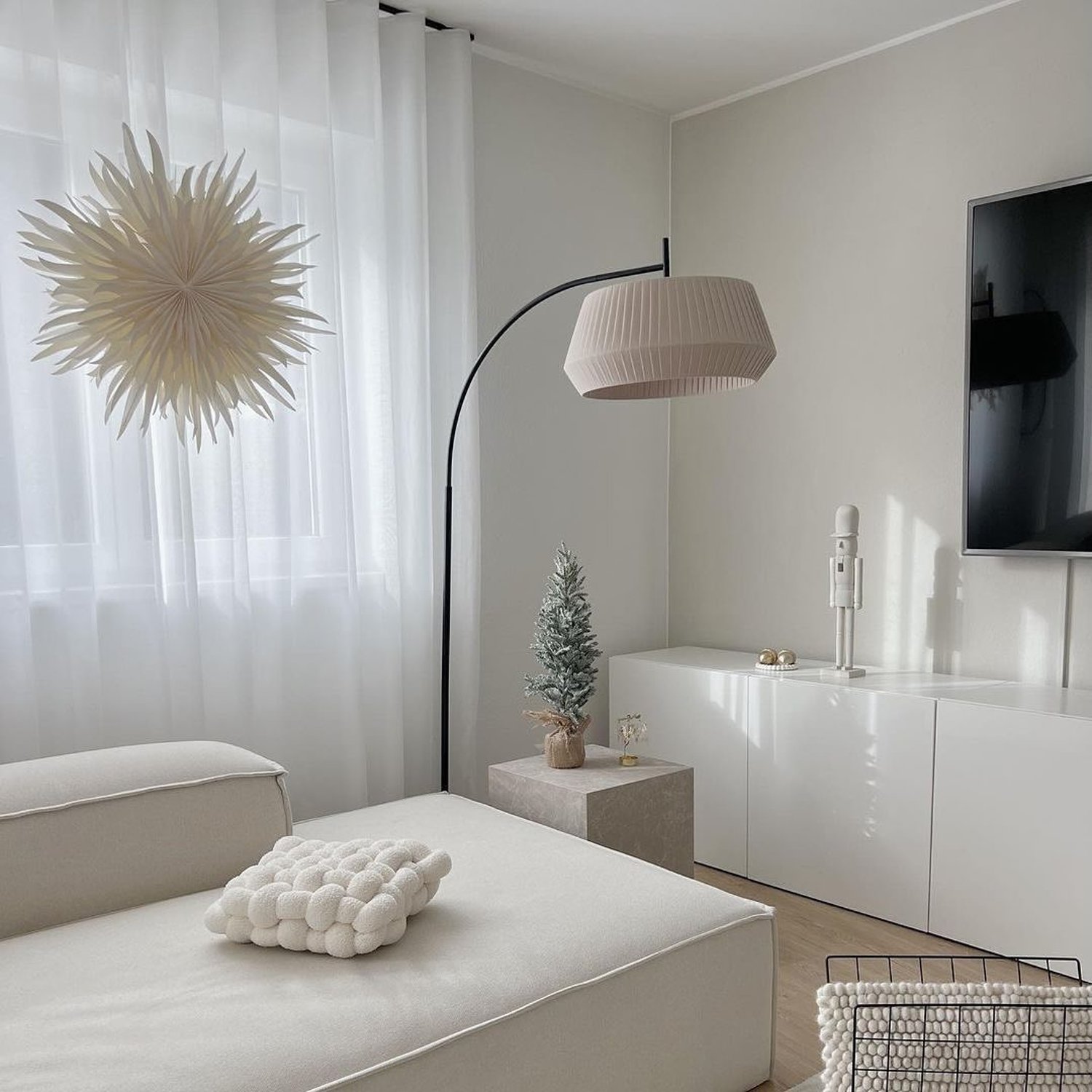 A minimalist living room design featuring clean lines and neutral tones.