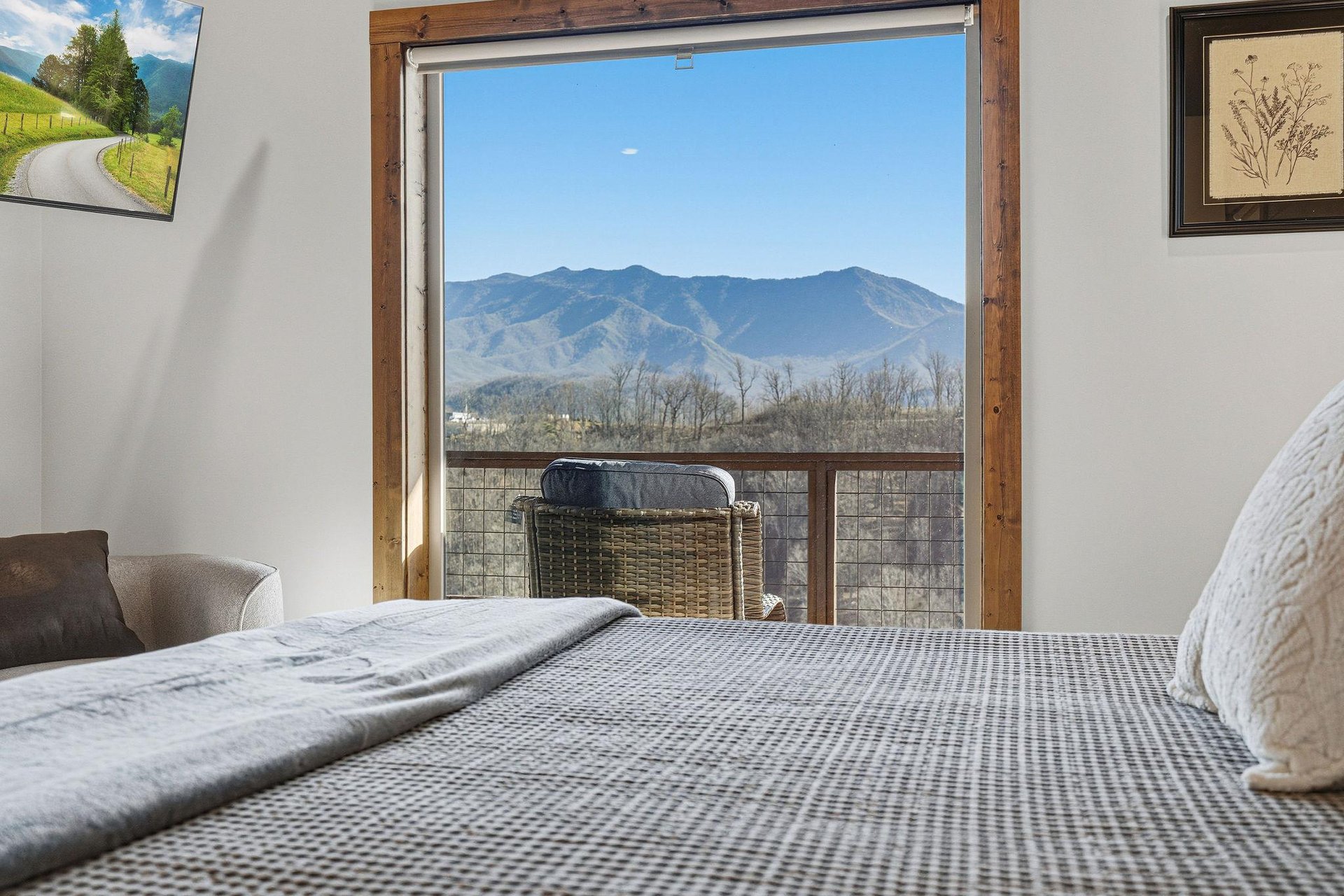 Wake up to breathtaking mountain views through your bedroom window, where majestic peaks create the perfect backdrop for your morning coffee.