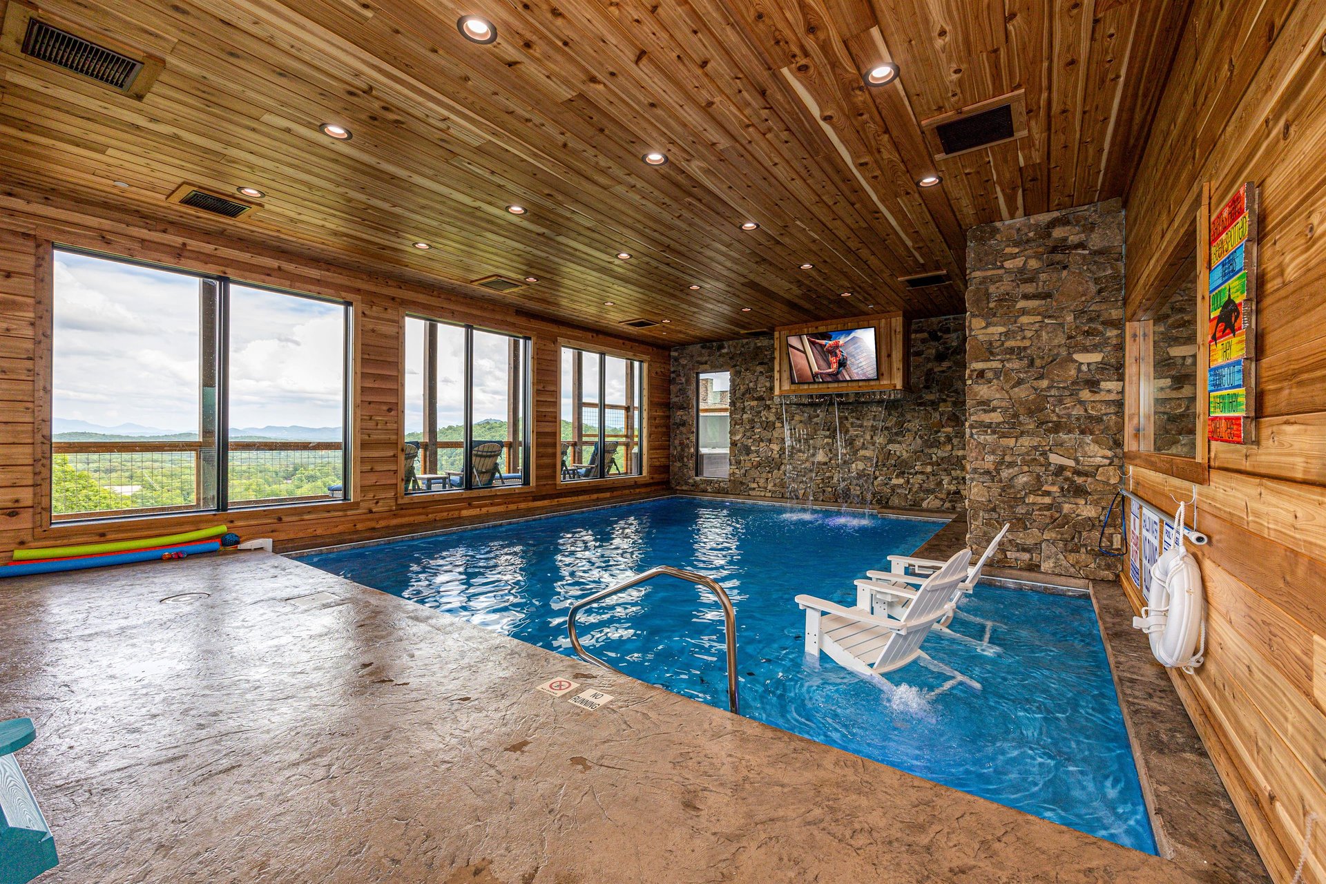 Seating in the Indoor Pool