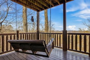Unwind on your private covered deck with a gentle swing and breathtaking mountain views stretching endlessly before you.