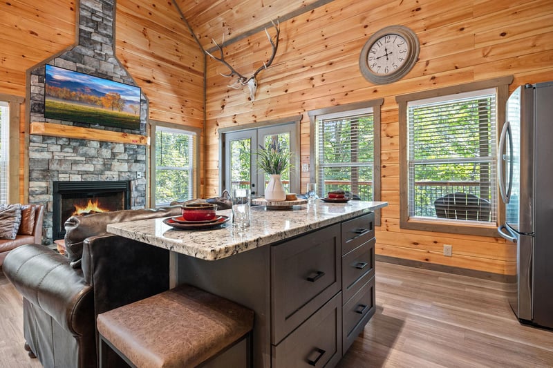 kitchen island with a seat