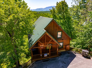 Nestled in lush forest with stunning mountain views, this charming log cabin offers a peaceful retreat surrounded by natures beauty and tranquil woodland serenity.