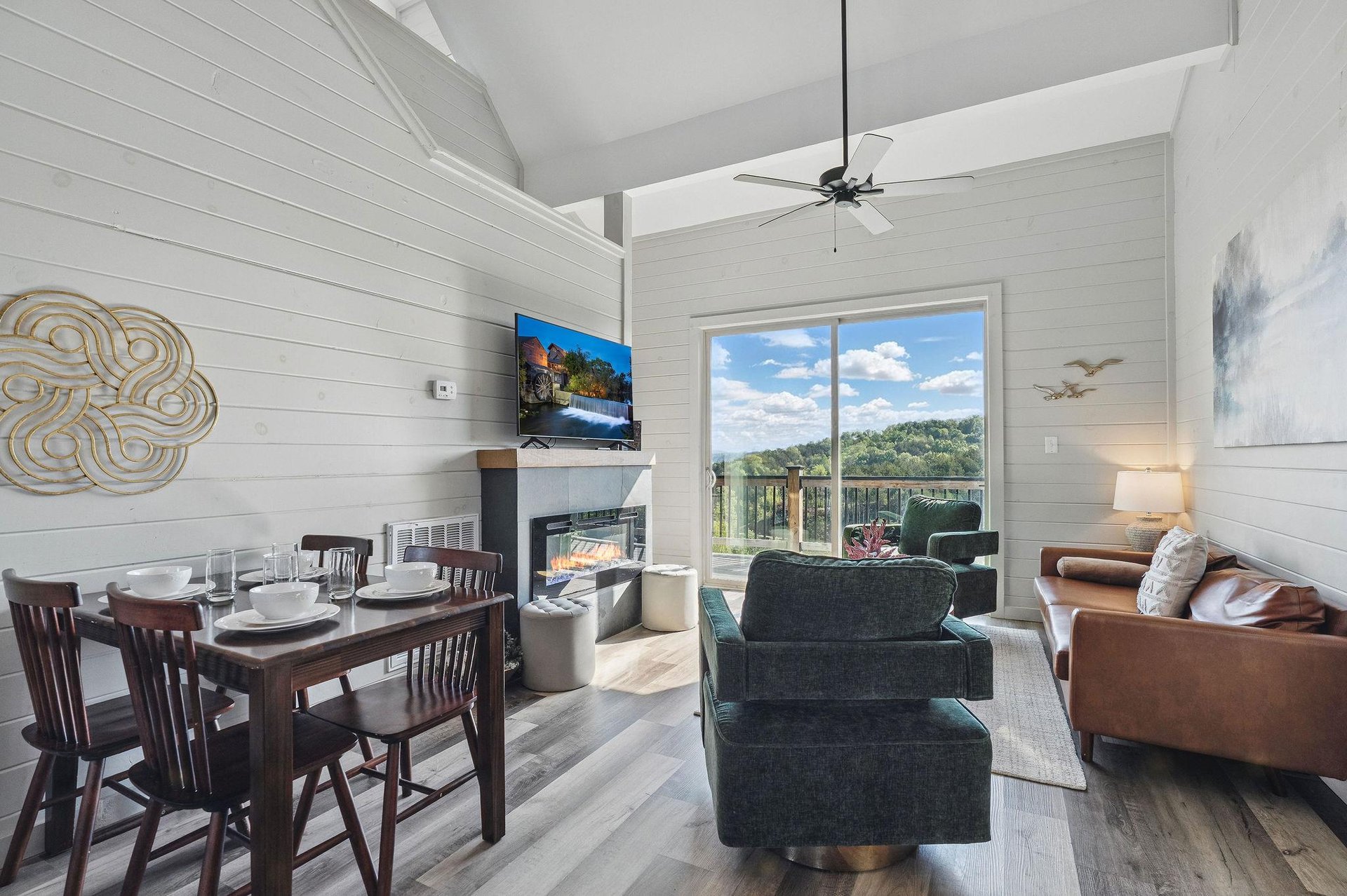 open concept living room and dining