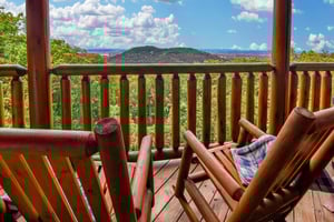 View from the deck at Eagles Sunrise, a 2 bedroom cabin rental located in Pigeon Forge