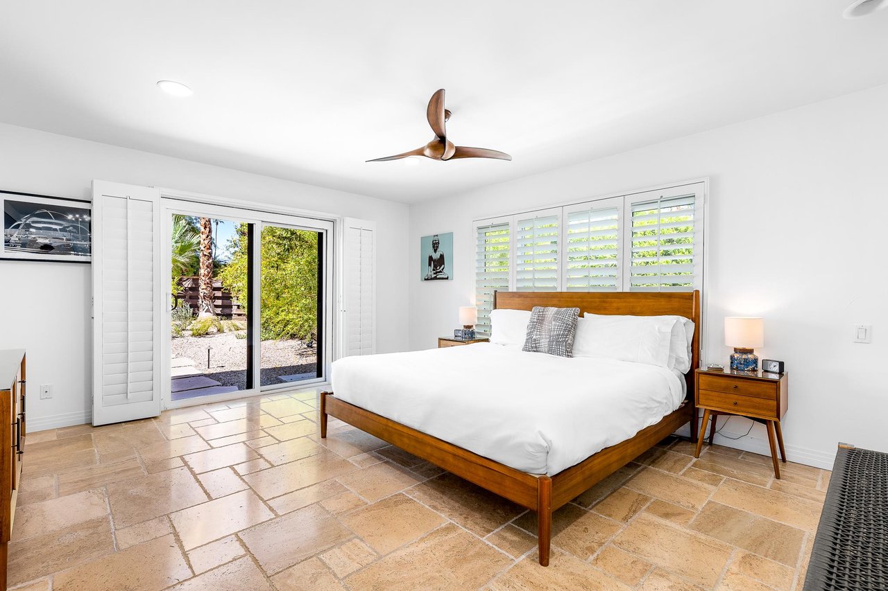 Gorgeous primary suite open to the yard