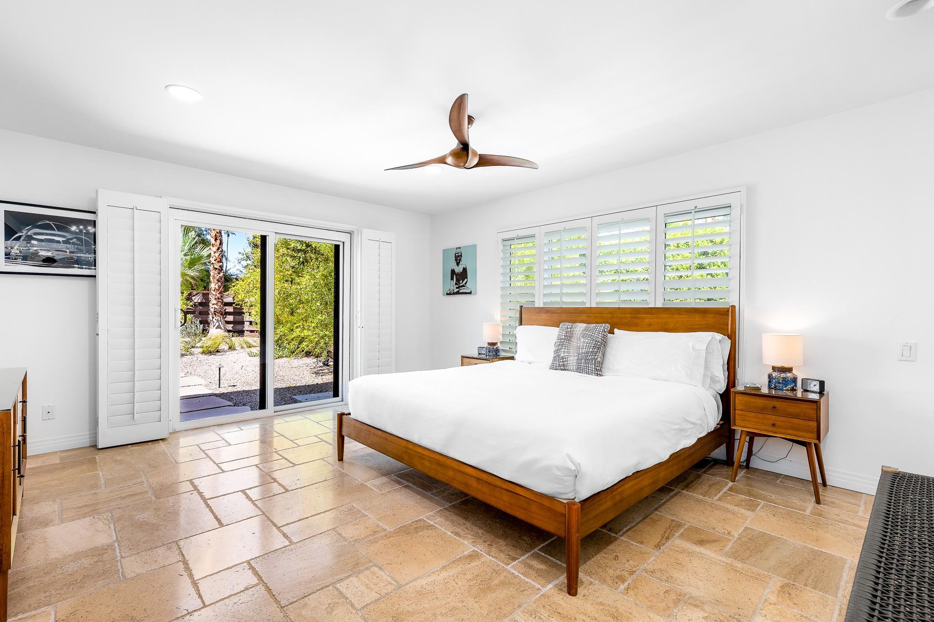 Gorgeous primary suite open to the yard