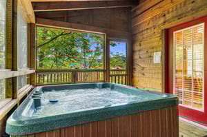 hot tub on back porch