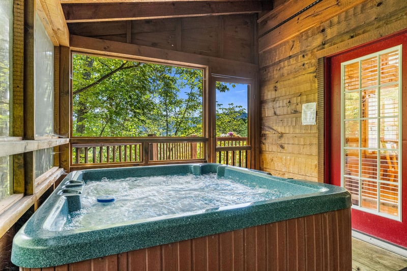 hot tub on back porch