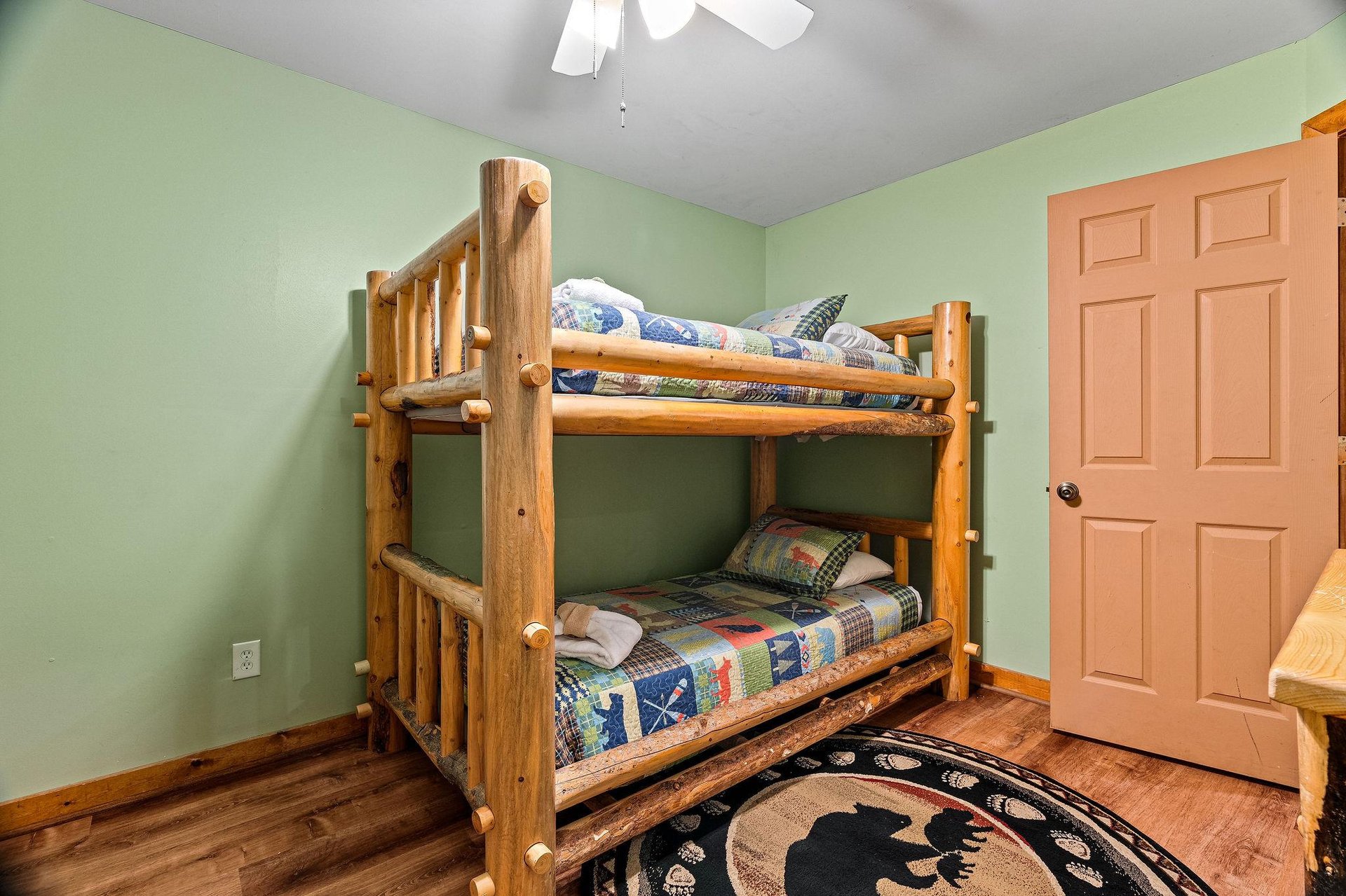 Bunk room at Lazy Bear Retreat, a 4 bedroom cabin rental located in Pigeon Forge