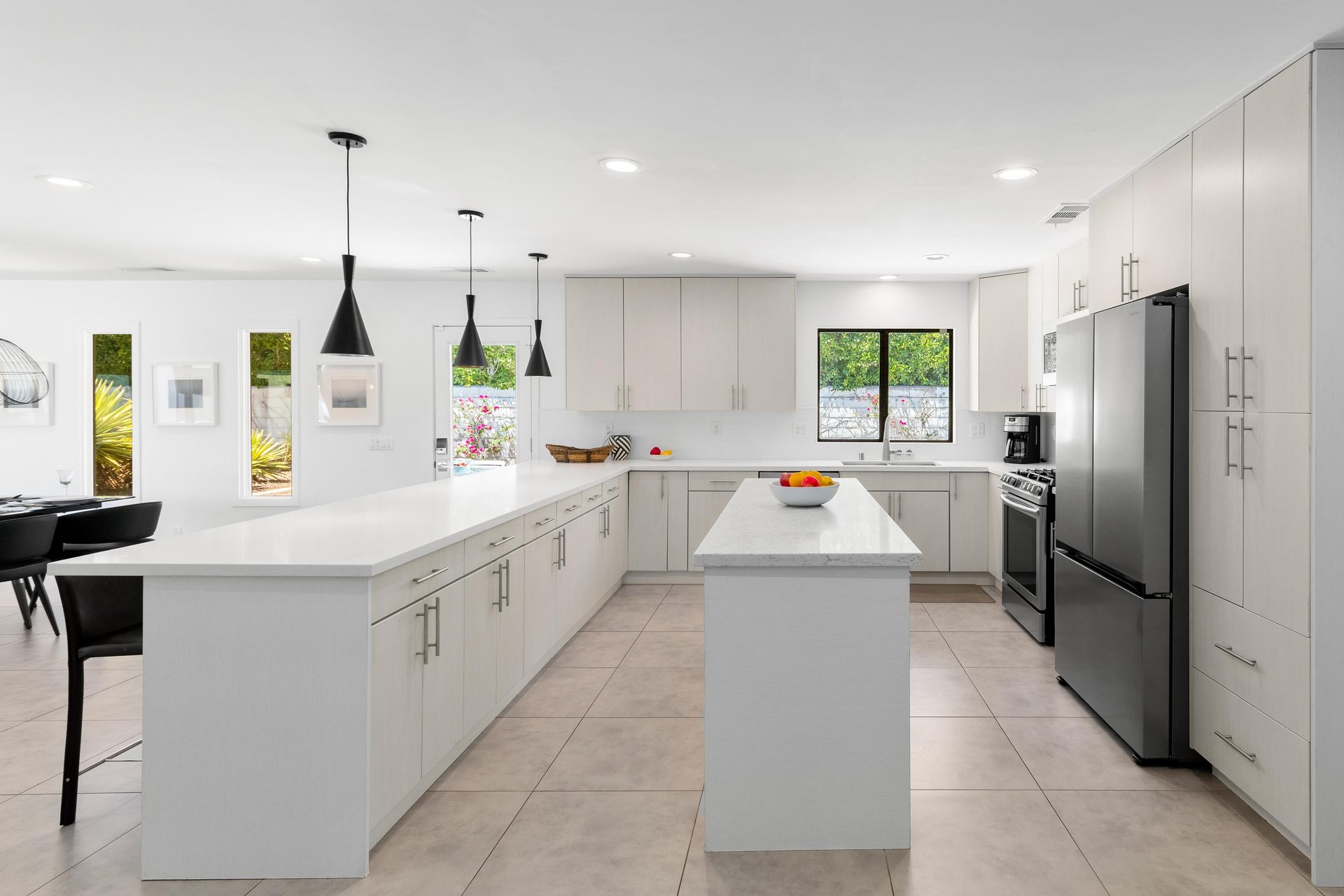 Features highend stainless steel appliances and a beautiful island.