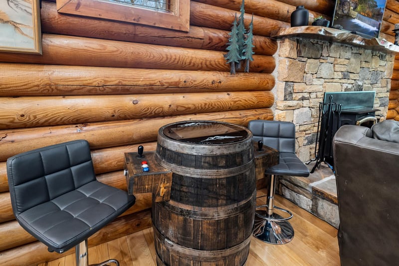 Sitting area in open concept kitchen and living room