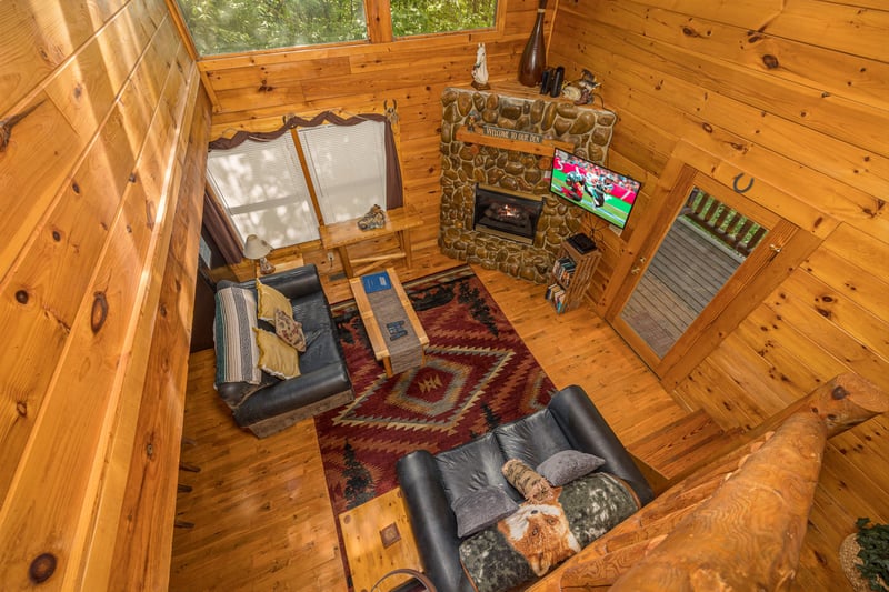Livingroom View From Above at Dukes Den