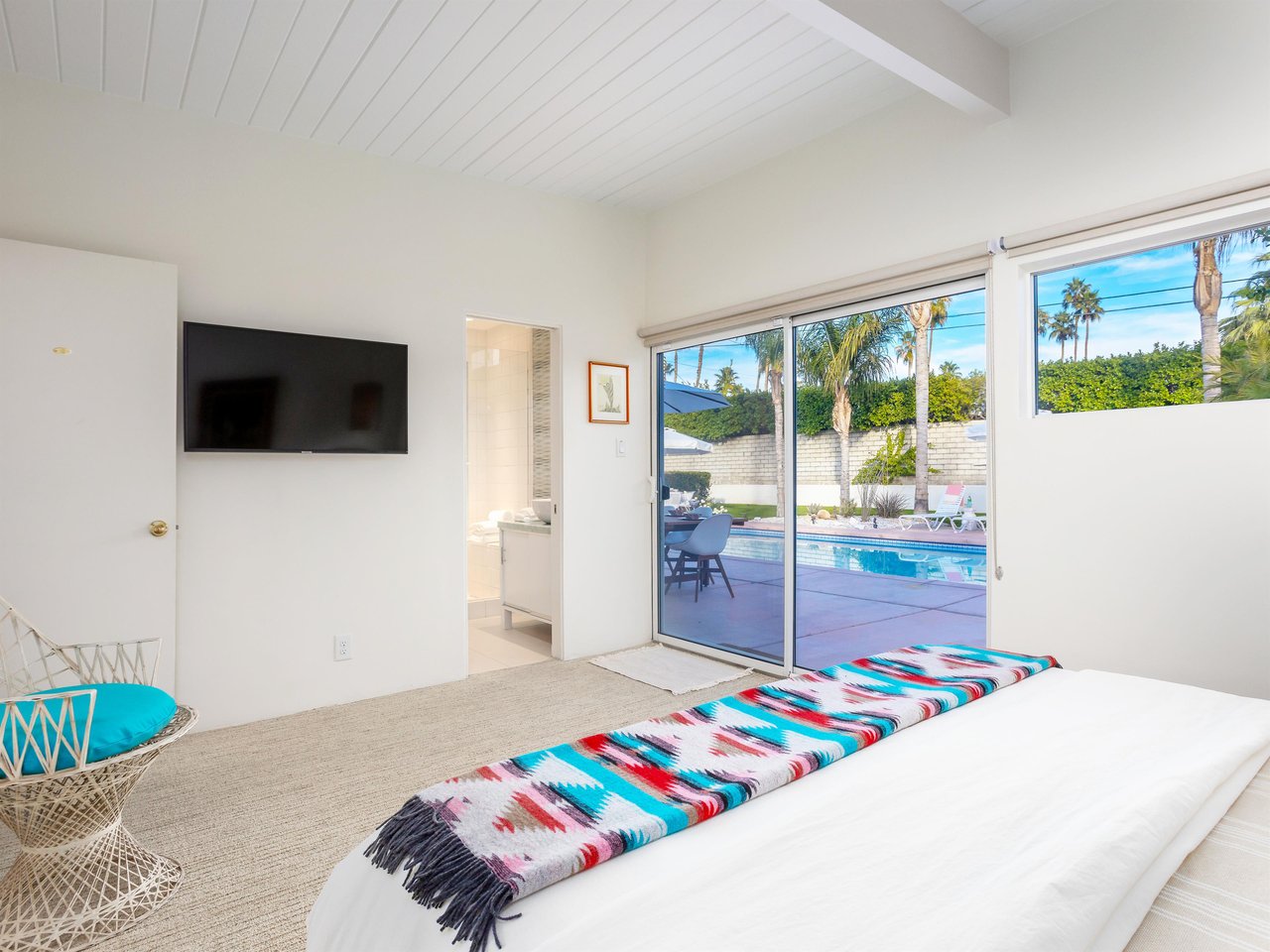 A gorgeous bedroom with outdoor access