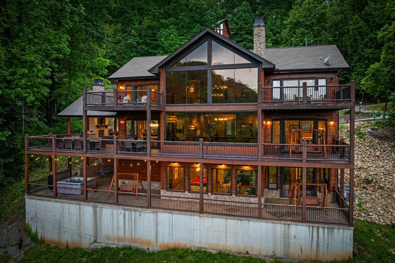 Rear view of Black Bears  Biscuits Cabin