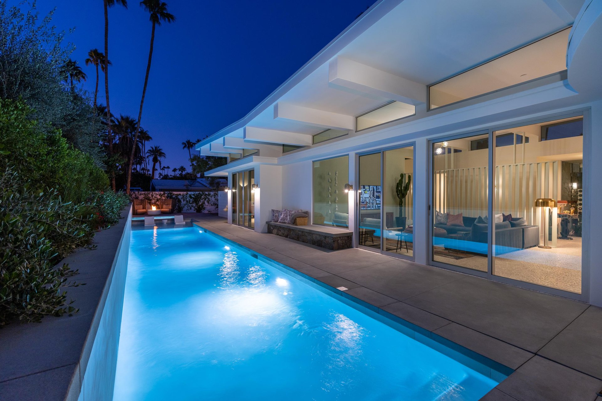 Take a dip in the gorgeous pool at night