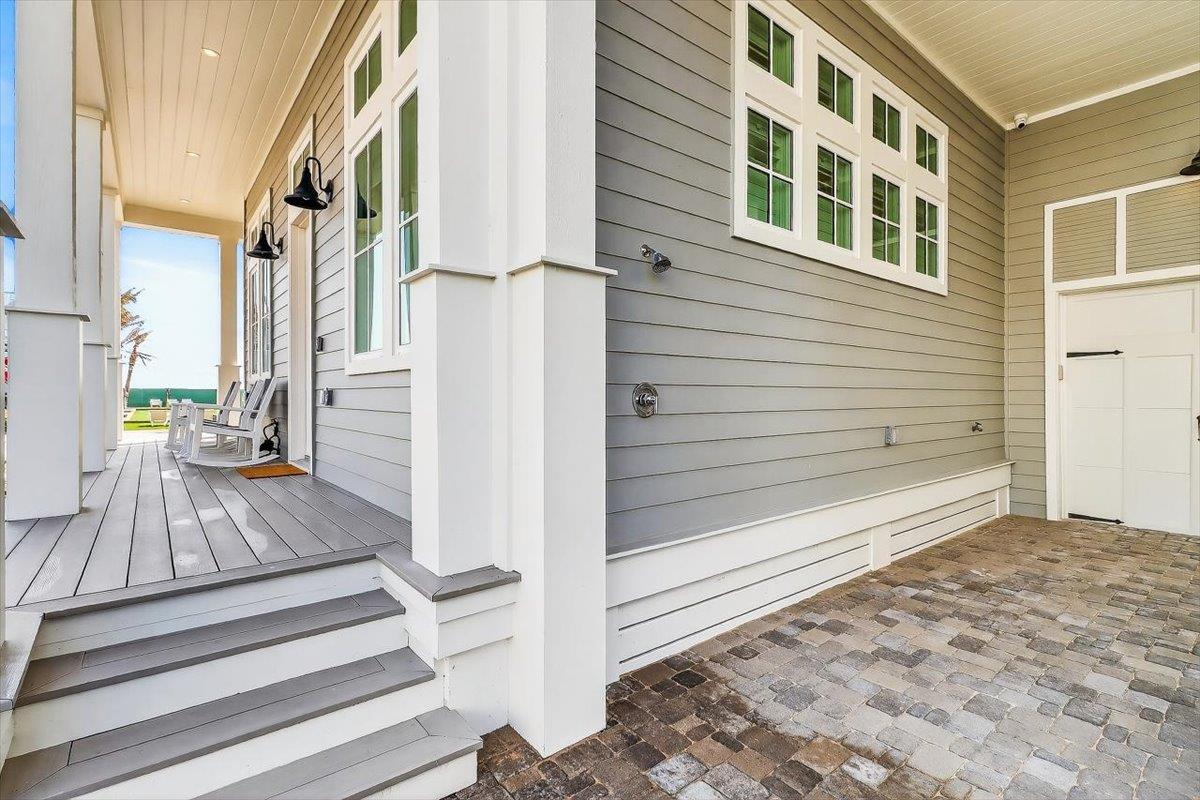 Outdoor Shower in Car Port