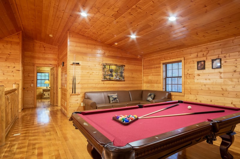 Pool table with sofa bed