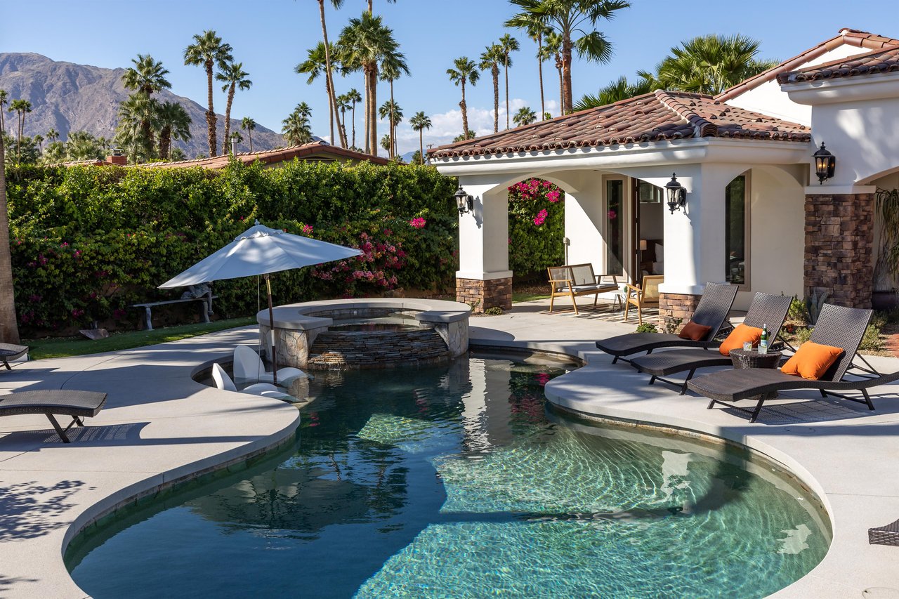 Sparkling waters in a backyard oasis