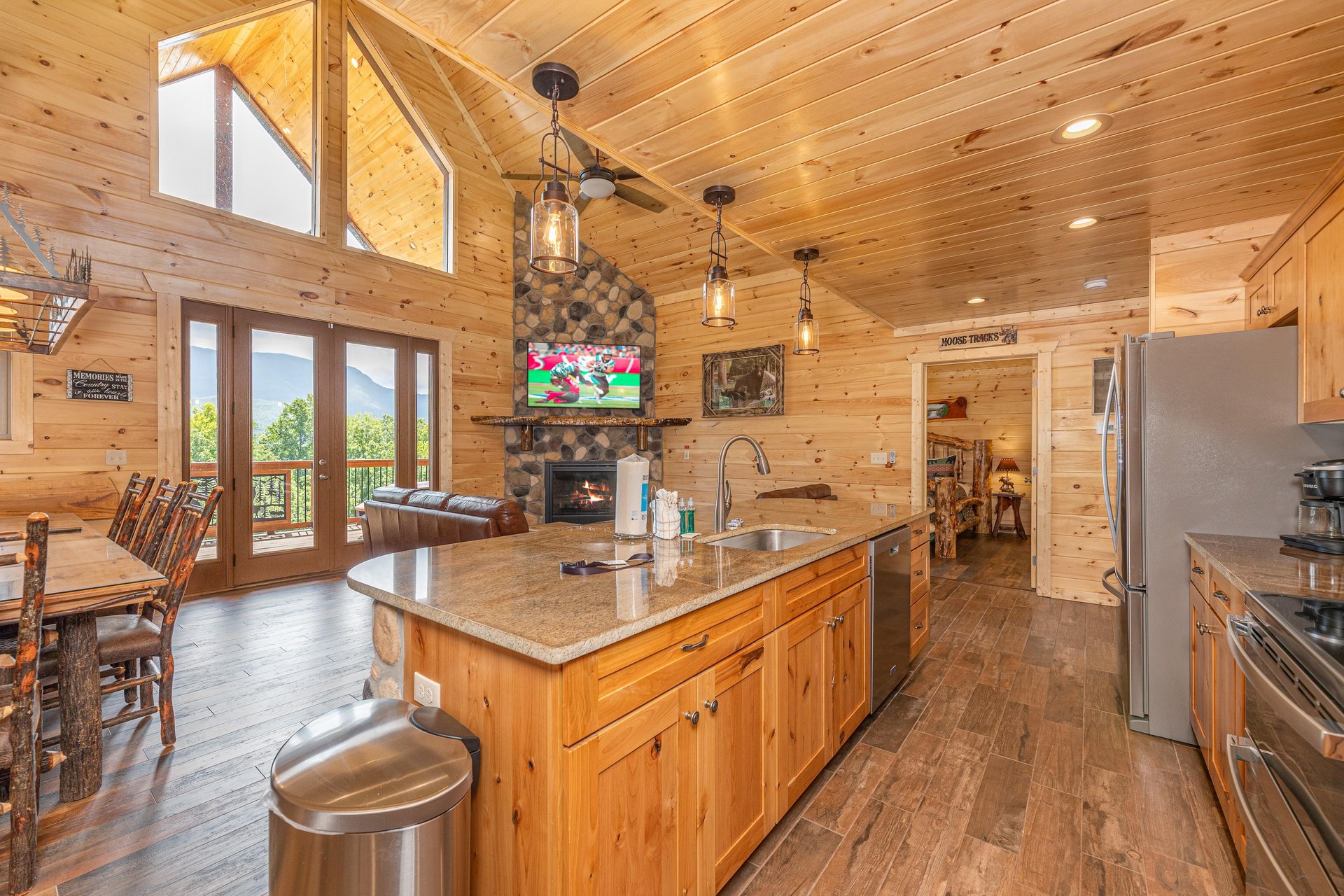 Kitchen island with built in sink