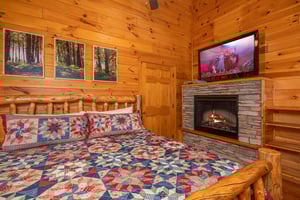 Loft bedroom amenities at Eagles Sunrise, a 2 bedroom cabin rental located in Pigeon Forge