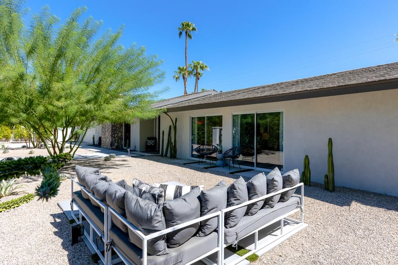 Outdoor front seating patio area