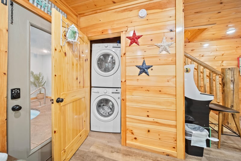 washer and dryer on lower level