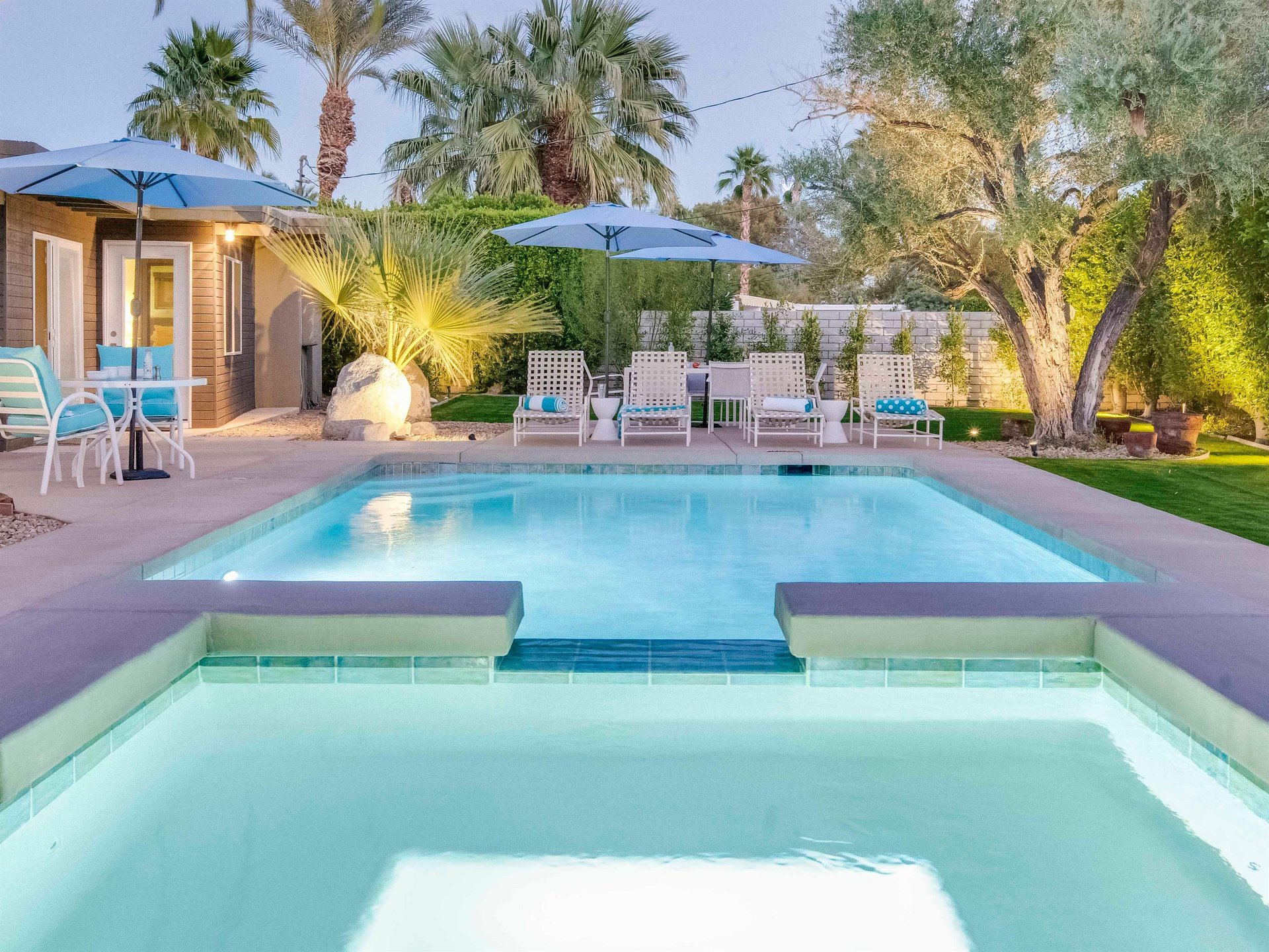 Dive into the pool at any time of the day or night