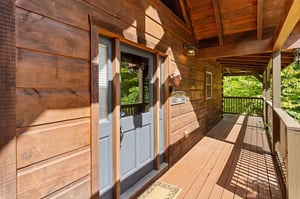 Front door to Mountain Laurel Lodge cabin