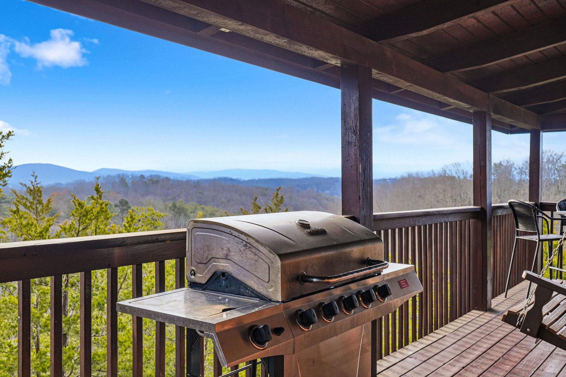Grill your favorite meals while soaking in breathtaking mountain vistas from your private covered deck.