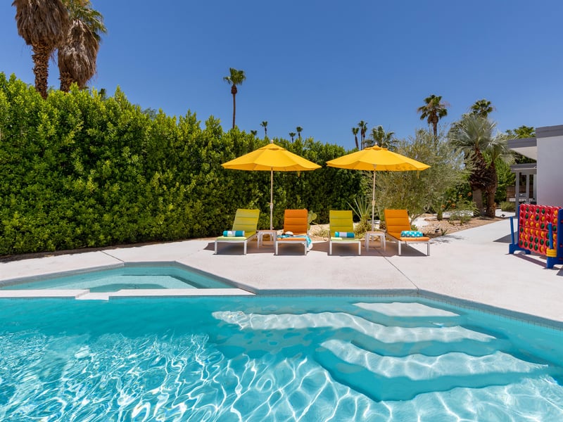 Lounge in the saltwater pool  spa