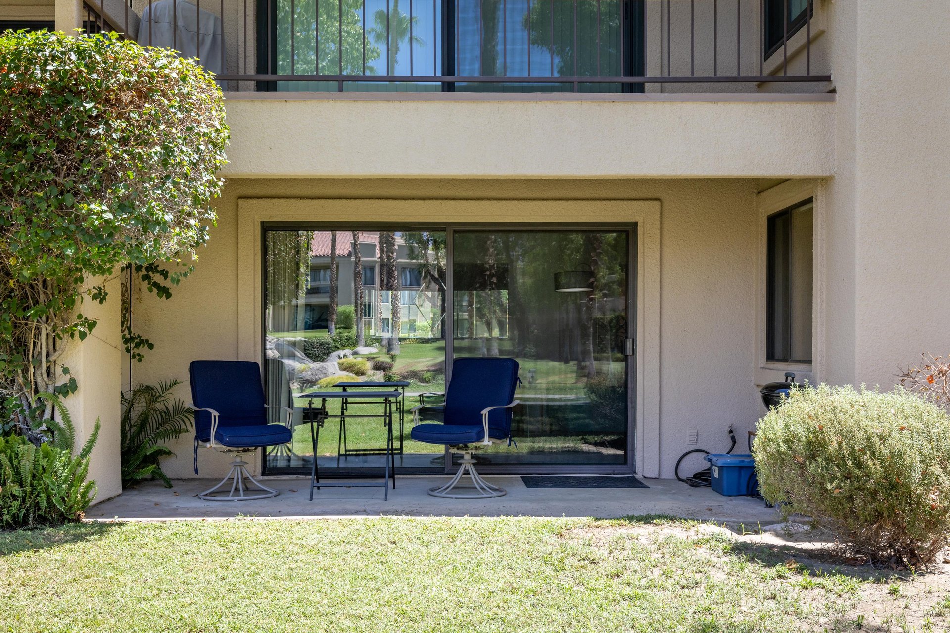 View of back patio off of the living room.