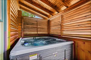 Hot tub access on entry level back porch