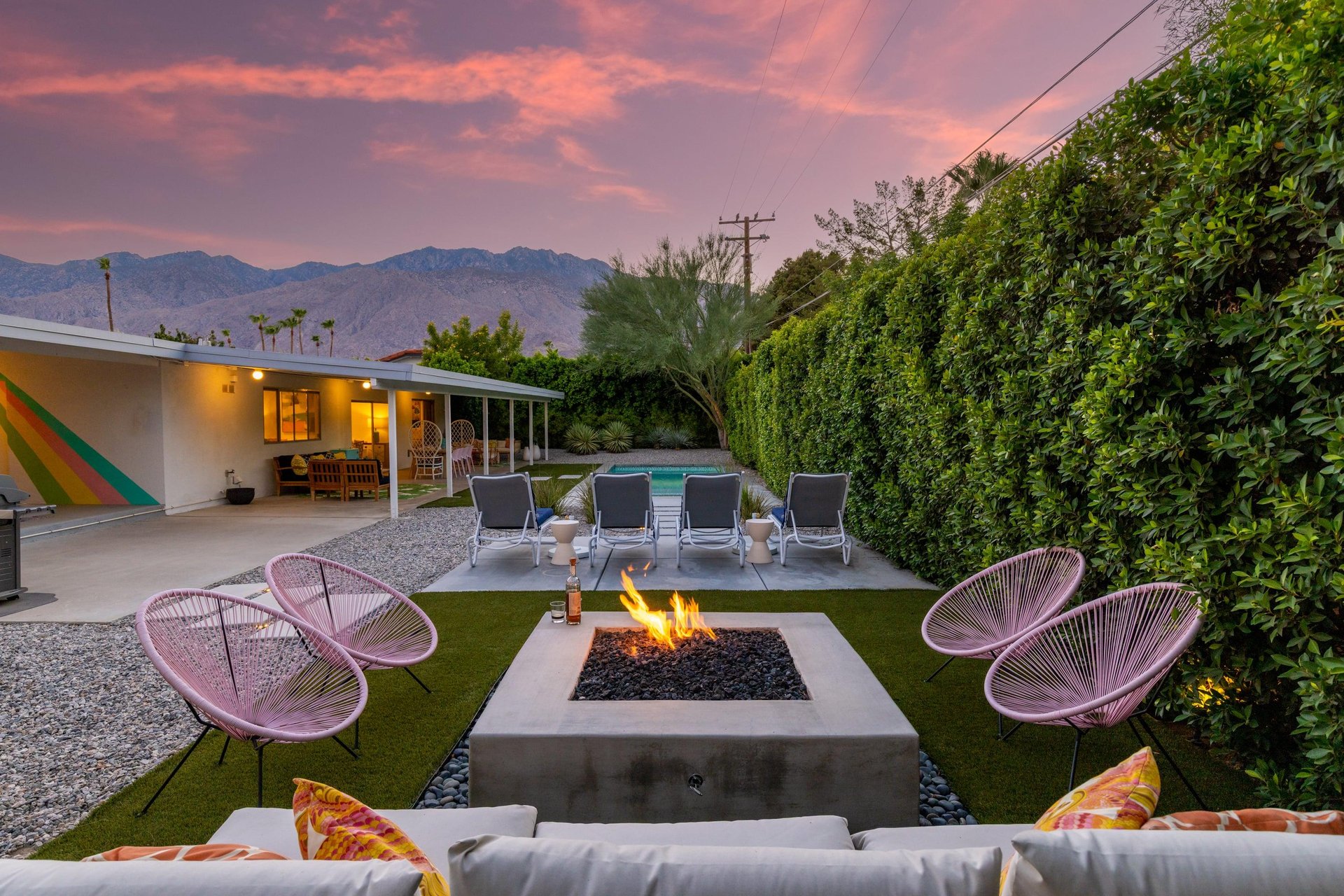 Enjoy the sunset next to the Firepit