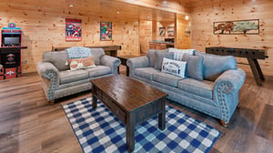 sofa bed in game room