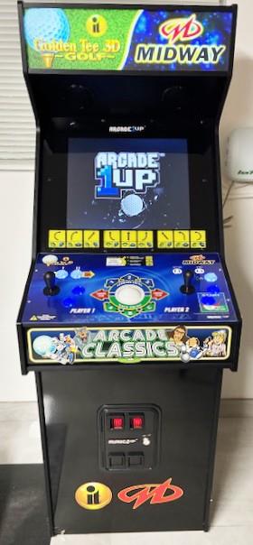 This classic arcade cabinet brings retro gaming excitement right to your stay with colorful vintage games to enjoy.