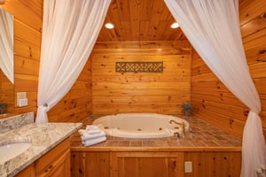 Jacuzzi at Eagles Sunrise, a 2 bedroom cabin rental located in Pigeon Forge