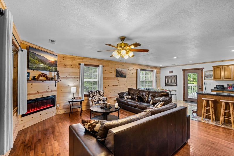 Living room with fireplace