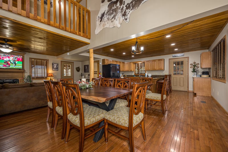 Dining table open to living room  kitchen