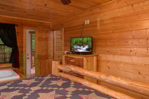 Master bedroom tv on dresser Family Ties Lodge