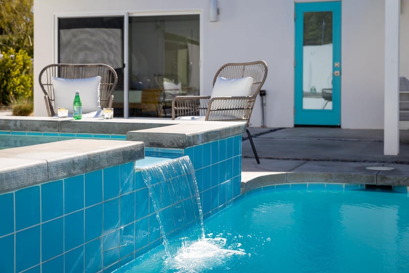 Waterfall spa feature