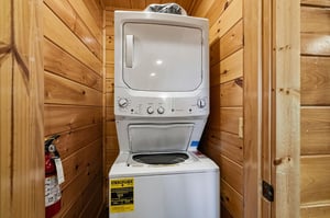 Your own washer and dryer combo makes packing light a breeze, so you can freshen up anytime during your mountain getaway.