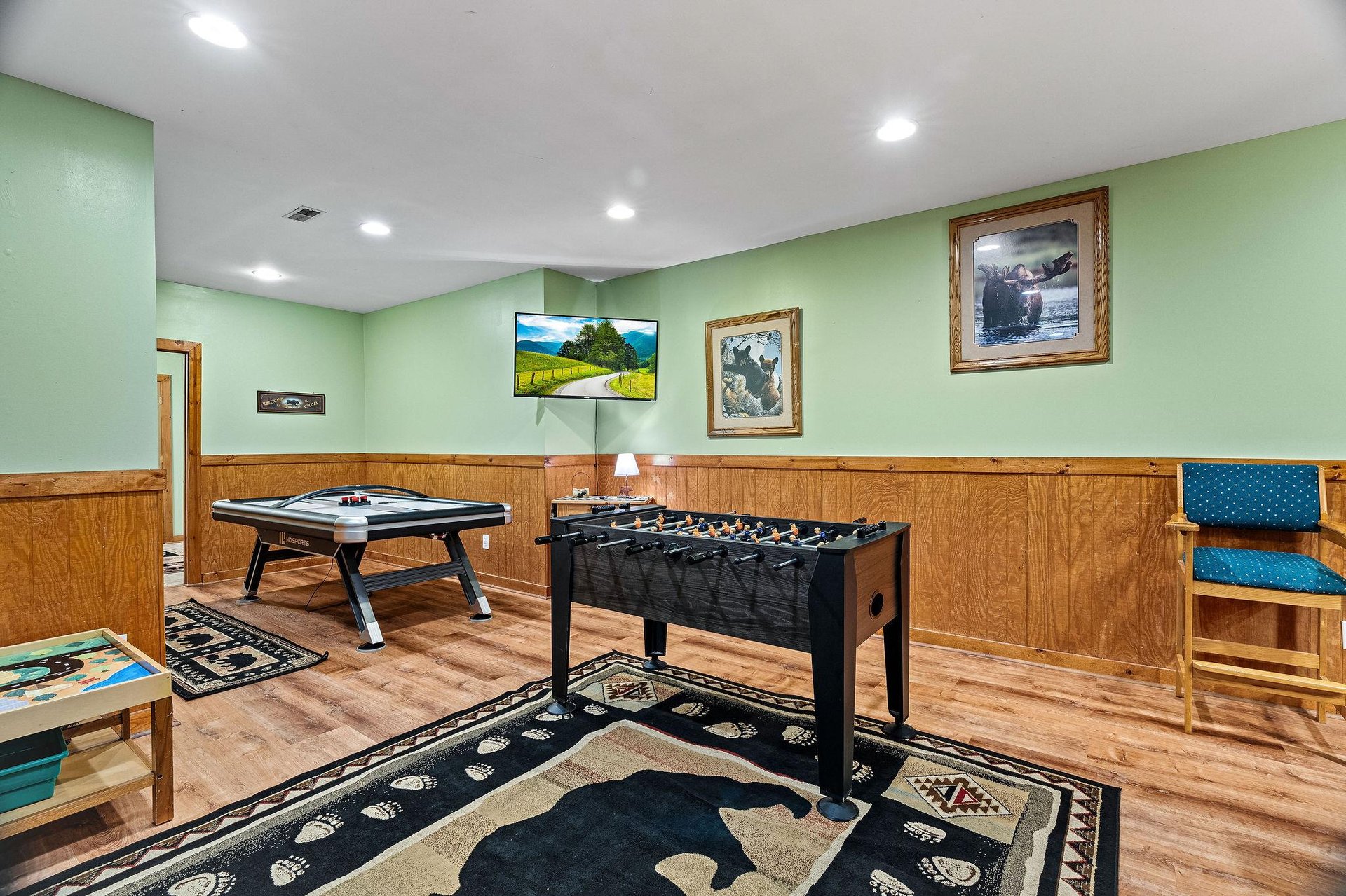 Game room at Lazy Bear Retreat, a 4 bedroom cabin rental located in Pigeon Forge