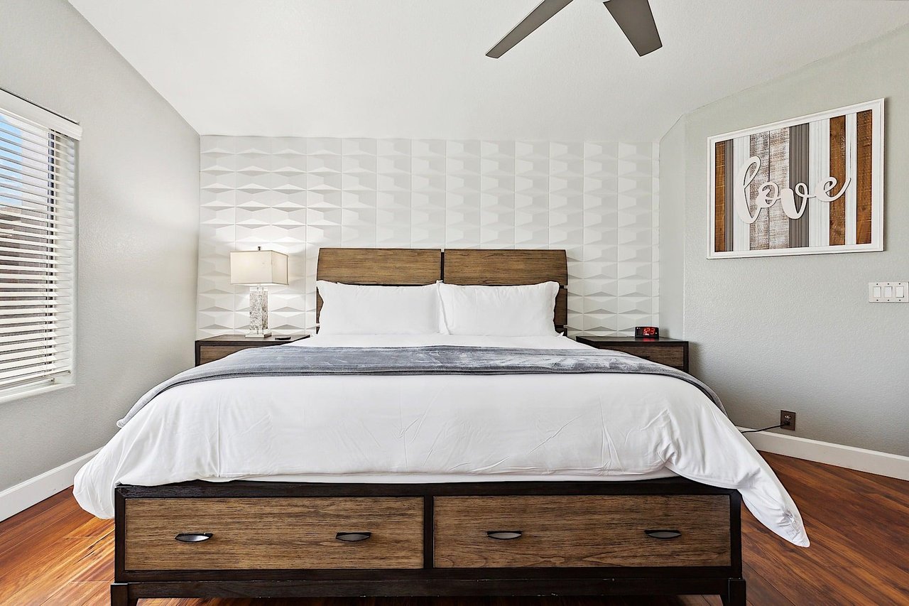 Master Bedroom  King sized bed Upstairs