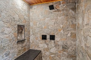 tile shower with bench