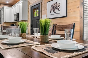 place setting on dining table