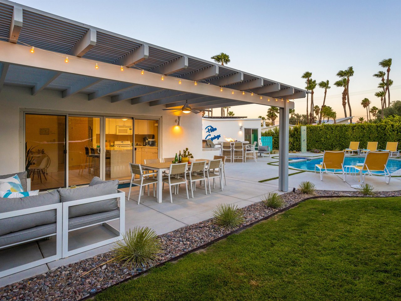 Plenty of poolside chaise lounges