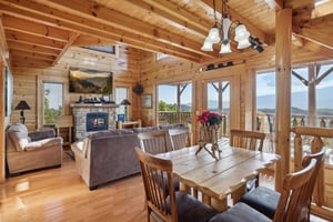 open concept layout of living room and dining